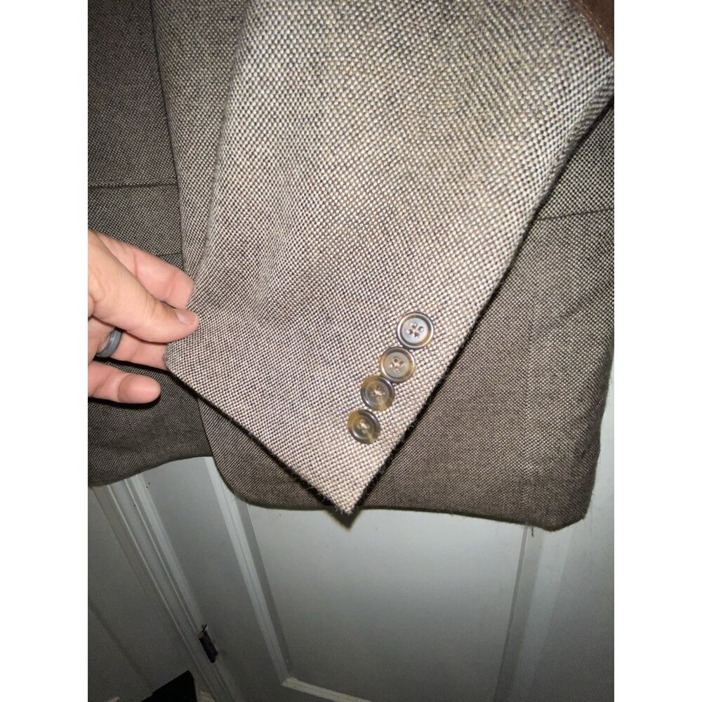 Vintage Stafford Brown‎ Tweed Wool Blazer Sport Coat Jacket Elbow Patch XL SZ 42 - Picture 4 of 12